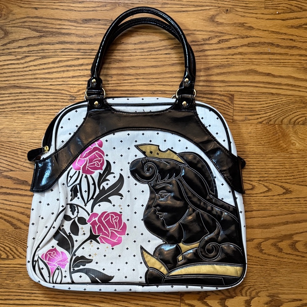 Chic Black and Gold Women's Shoulder Bag with Pink Accents